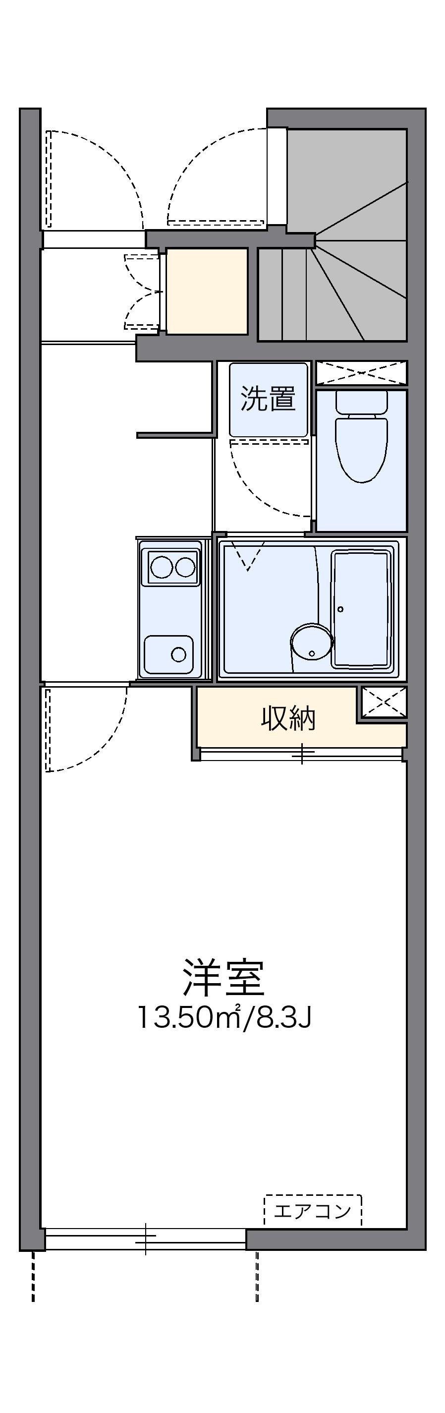 レオネクストガルデン青江(1K/1階)の間取り写真