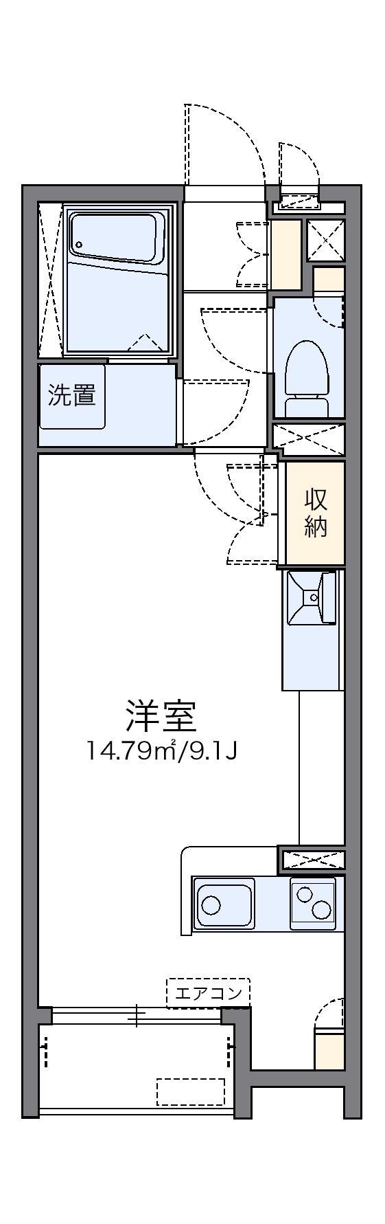 レオネクストメニーウェル岡南(ワンルーム/2階)の間取り写真