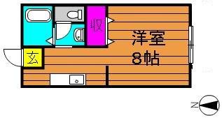 西之浦サンプラザ(1K/1階)の間取り写真