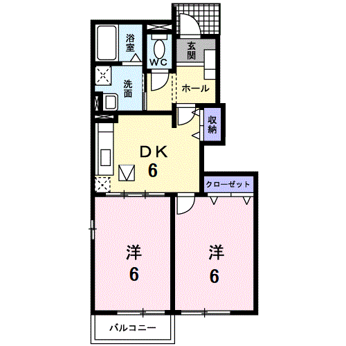 フローレンス2005(2DK/1階)の間取り写真