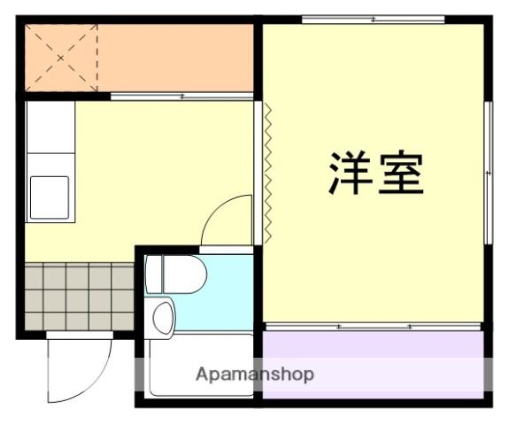藤原マンション(1DK/2階)の間取り写真