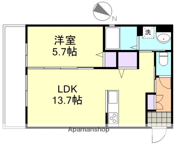 グランテージ中庄Ⅲ(1LDK/1階)の間取り写真