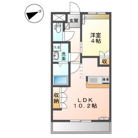 グランドウルス中島(1LDK/2階)の間取り写真