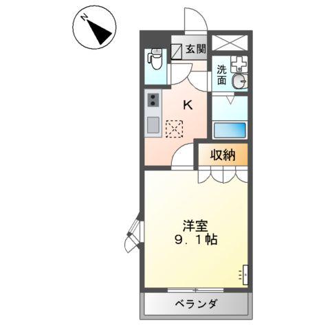 ラ・シュエット(1K/1階)の間取り写真