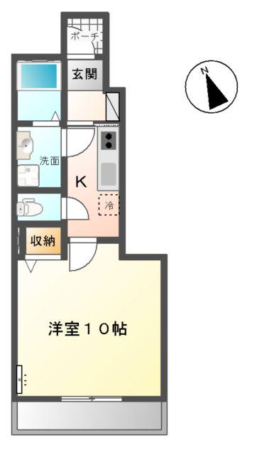イースト CITY 壱番館(1K/1階)の間取り写真
