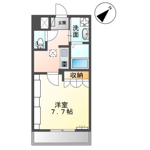 FLOWER-TORNADO(1K/1階)の間取り写真