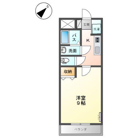 エポックハシマⅠ(1K/2階)の間取り写真