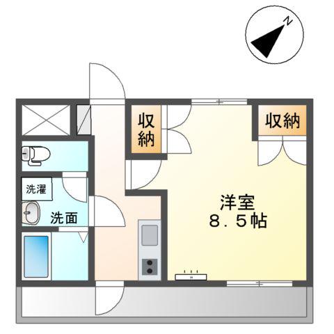 ソレイユ(1K/1階)の間取り写真