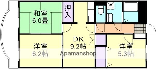 ファミーユ(3DK/2階)の間取り写真