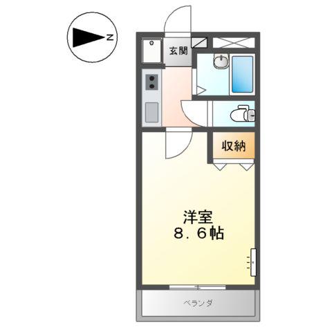 エステート山下(1K/1階)の間取り写真