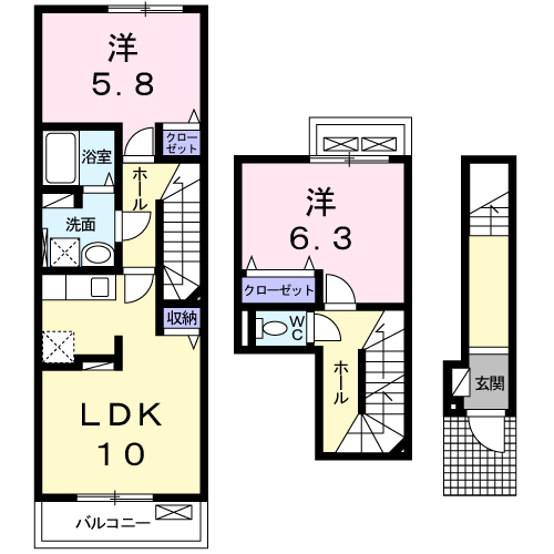 ウインダム ガーデンⅡA(2LDK/2階)の間取り写真