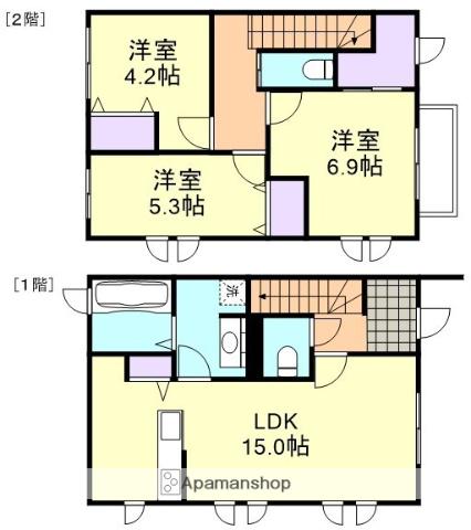 ＵＮＴＲＯＩＳ．ＵＮ(3LDK)の間取り写真