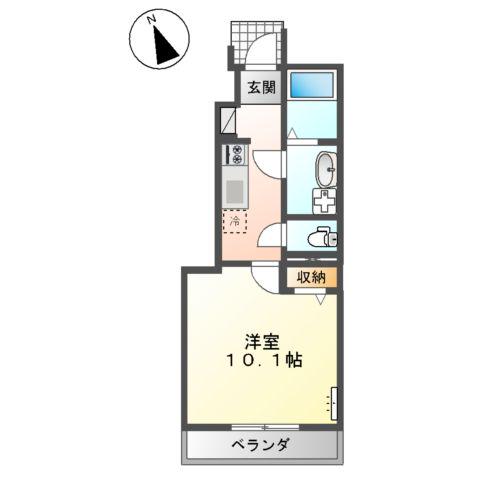 アヴェニール(1K/1階)の間取り写真
