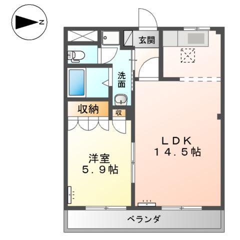 ベル・カント(1LDK/1階)の間取り写真