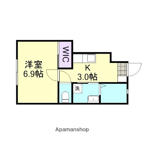 SUBLIME(1K/1階)の間取り写真