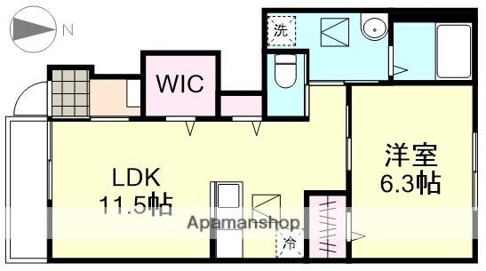 アンジュ アジュール(1LDK/1階)の間取り写真