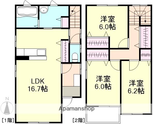 泰山ＷＥＳＴ（中）(3LDK)の間取り写真