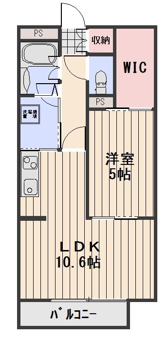  スカイガーデン万倍 A棟(1LDK/1階)の間取り写真