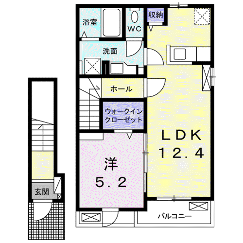アリアキャメルⅣ(1LDK/2階)の間取り写真