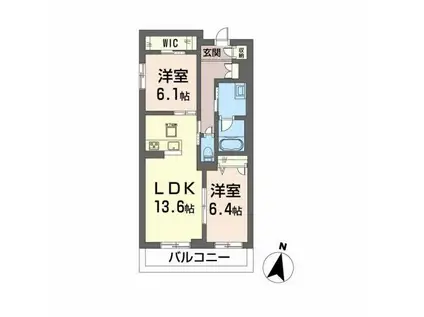 カンヴァス(2LDK/1階)の間取り写真