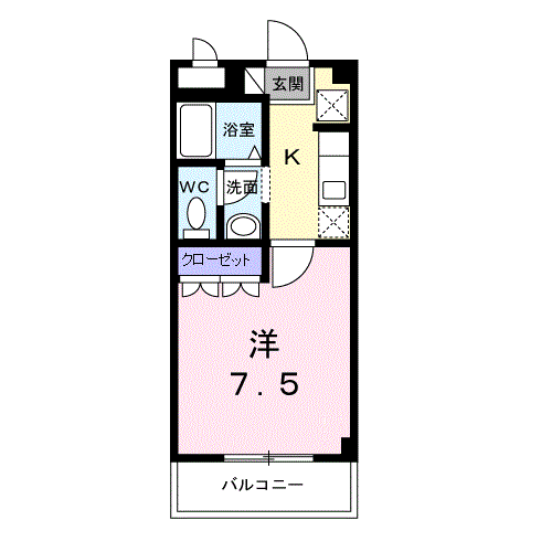 ミキハウス(1K/1階)の間取り写真