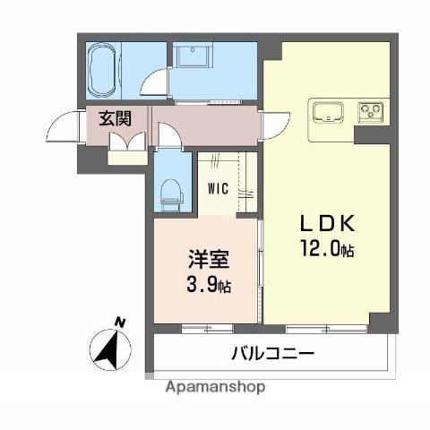 シャーメゾンはしま(1LDK/2階)の間取り写真