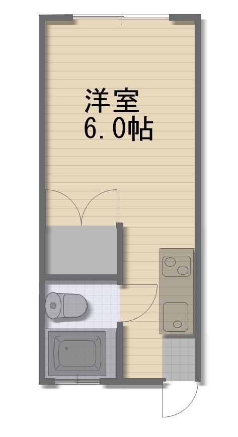 佐藤コーポ(ワンルーム/2階)の間取り写真