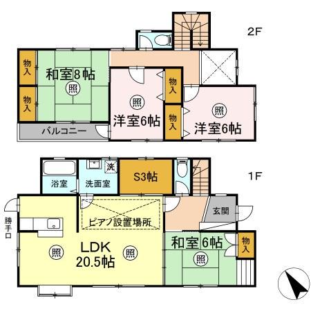 水島臨海鉄道 福井駅(岡山) 徒歩19分 2階建 築32年(4LDK)の間取り写真