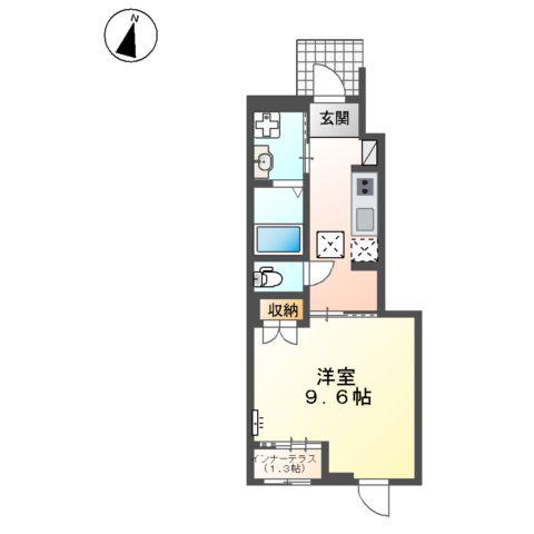 ココティエ(1K/1階)の間取り写真