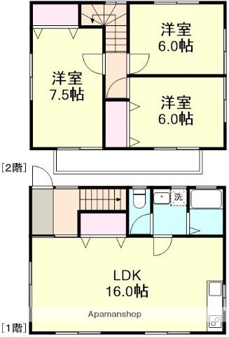 水島臨海鉄道 常盤駅(岡山) 徒歩6分 2階建 築27年(3LDK)の間取り写真