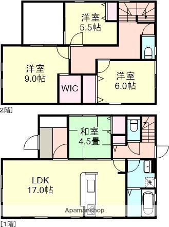 山陽本線 西阿知駅 徒歩10分 2階建 築6年(4LDK)の間取り写真