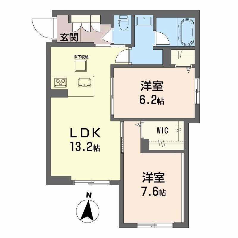 セレーノ野田(2LDK/1階)の間取り写真