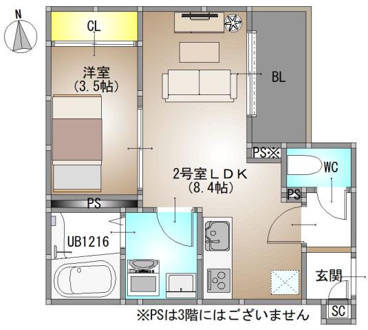 REGALEST TSUBAKIREGALEST 青江Ⅴ(1LDK/3階)の間取り写真