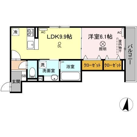 アルカンシエル SAYA(1LDK/3階)の間取り写真