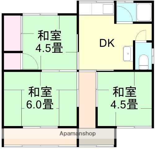 水島臨海鉄道 弥生駅 徒歩49分 1階建 築54年(3DK)の間取り写真