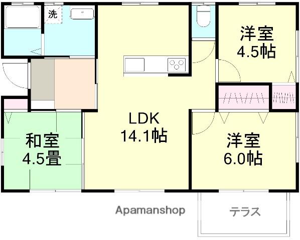 水島臨海鉄道 三菱自工前駅 徒歩41分 1階建 築13年(3LDK)の間取り写真