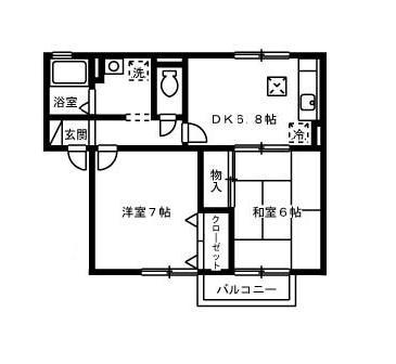 メゾン・ミ・モレ(2DK/1階)の間取り写真