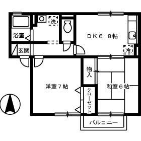 メゾン・ミ・モレ(2DK/2階)の間取り写真