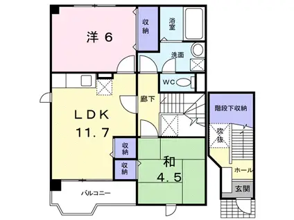 グランエトワールB(2LDK/2階)の間取り写真