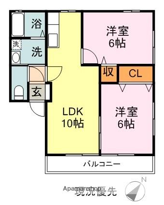 レトアハイム(2LDK/2階)の間取り写真