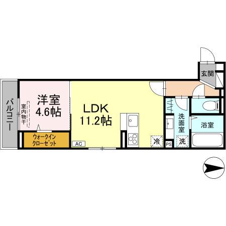 D-RESIDENCE・K川北(1LDK/3階)の間取り写真