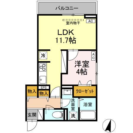 D-RESIDENCE霞町(1LDK/2階)の間取り写真
