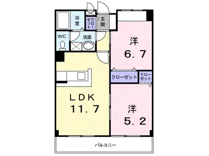 ボナール(2LDK/2階)の間取り写真