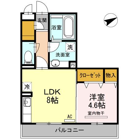 D-ROOM LABO(1LDK/2階)の間取り写真