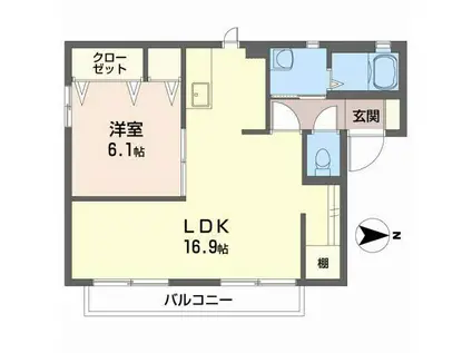 ラ・パルテール参番館 彩(2LDK/1階)の間取り写真