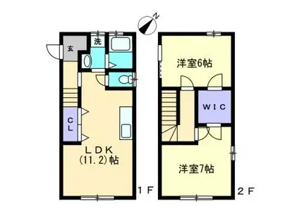 八朔ハウス(2LDK/1階)の間取り写真