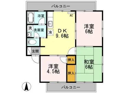 ブランシェ中須(3DK/2階)の間取り写真