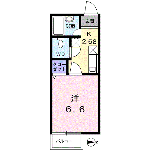 山陽本線 尾道駅 徒歩34分 3階建 築23年(1K/3階)の間取り写真