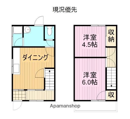 桜町アパート(2DK/1階)の間取り写真