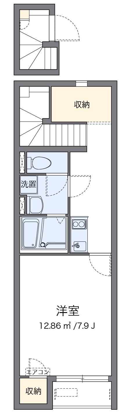 レオネクストしまなみⅡ(1K/2階)の間取り写真